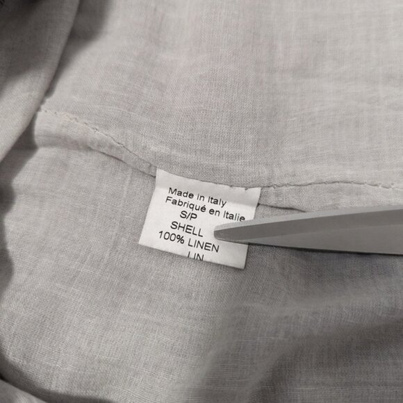 Carina Ricci Women's Linen Blouse Size Small Oversized Crochet Balloon Hem - Picture 7 of 10